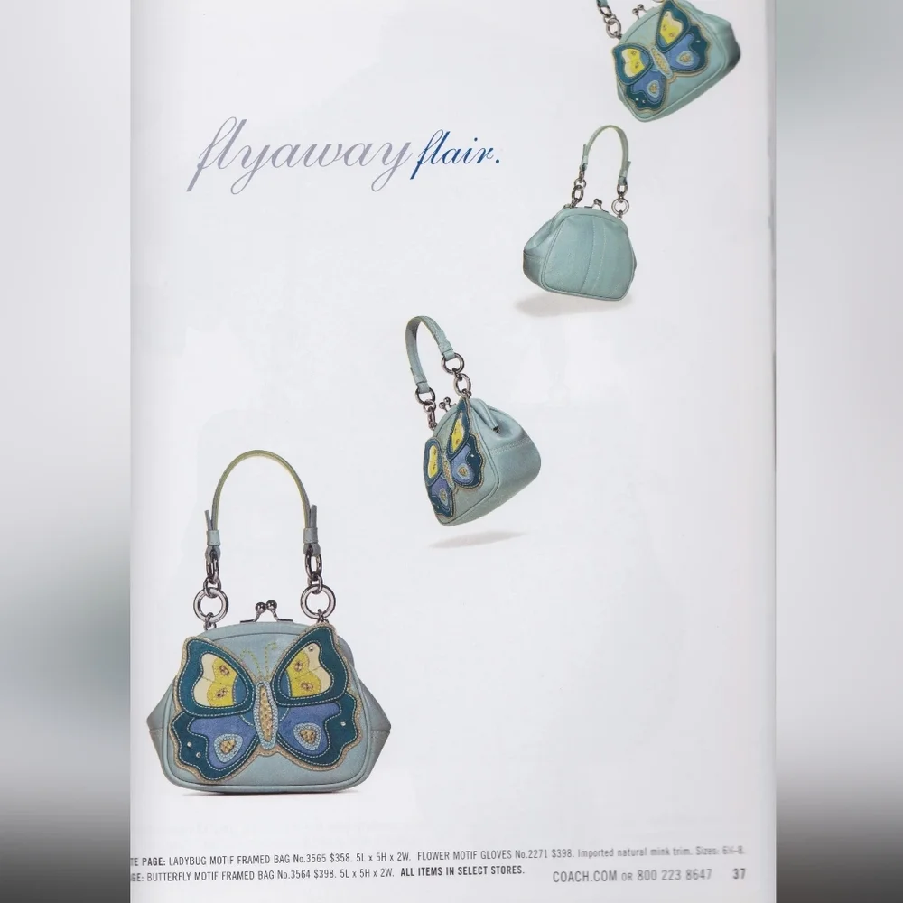 🦄 🦋 COACH BUTTERFLY MOTIF FRAME BAG G05Q-3564 🦋🦄 - Picture 3 of 17